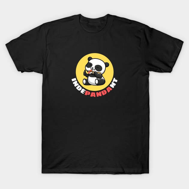 Indepandant | Cute Panda Pun T-Shirt by Allthingspunny